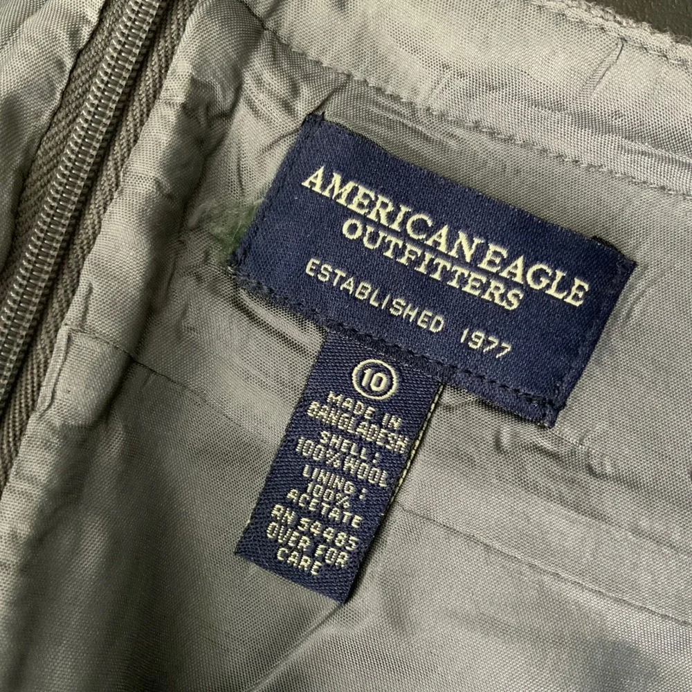 American Eagle Wm. Gray A-Line‎ Wool Blend Skirt with Drawstring Pockets Size 10